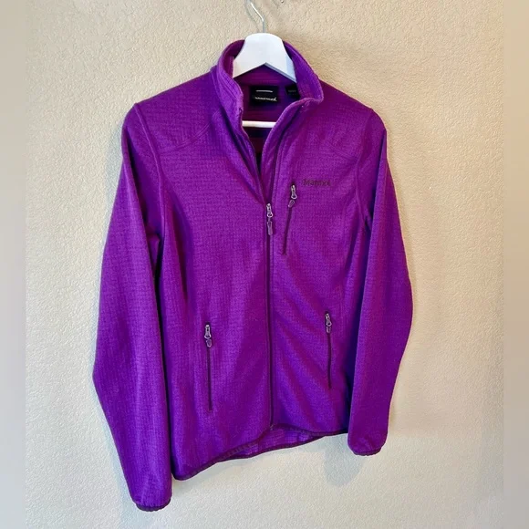 Marmot Women's Vibrant Purple Softshell Jacket Size S-Tiny hole in pics - Picture 2 of 9